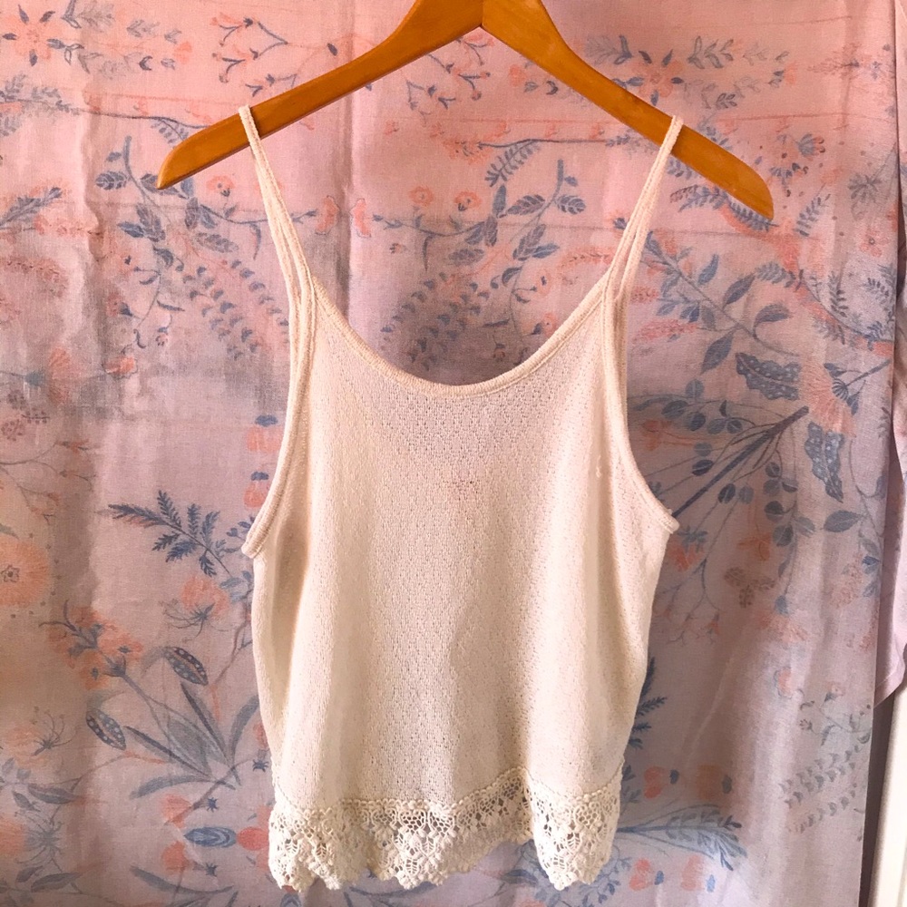 Mossimo Cream Lace Tank Top
